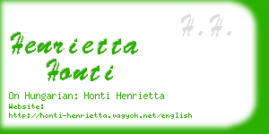 henrietta honti business card